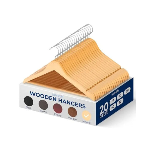 20-Pack Wooden Coat Hangers
