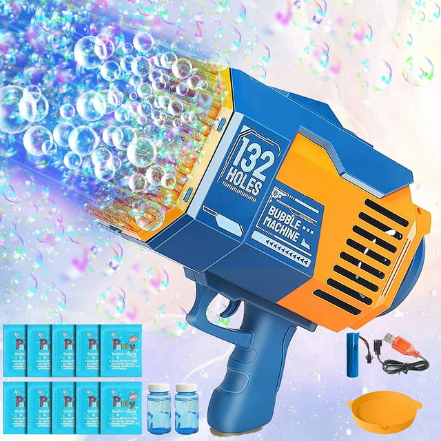 132 Holes 8,000+ Bubble Machine Blower (2 Colors)