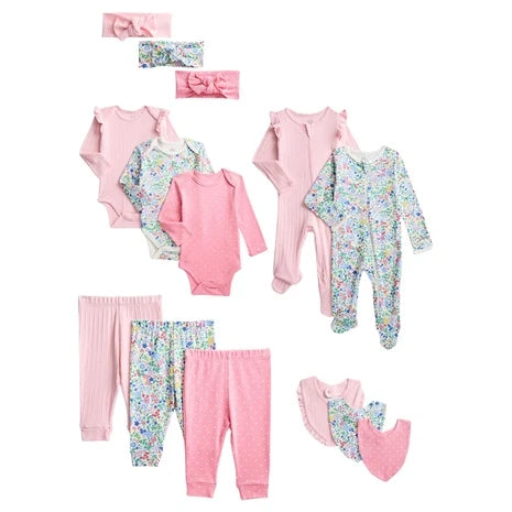 14-Piece Wonder Nation Organic Cotton Baby Layette Gift Set (3 Colors)