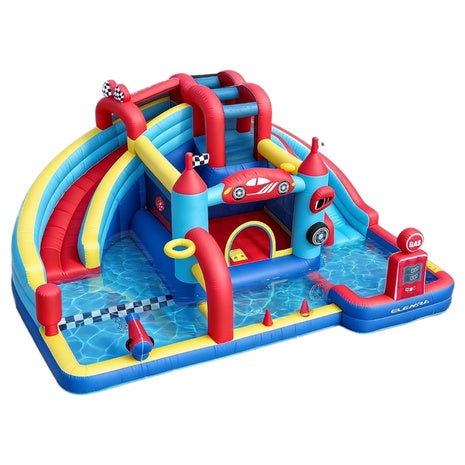 15-in-1 Speed Racer Kids Inflatable Water Slide With Blower