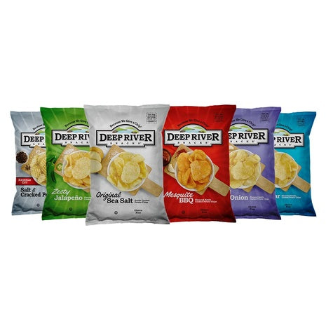 24 Bags Deep River Kettle Cooked Potato Chip Variety Pack