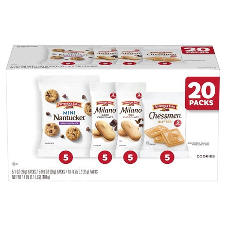 20-Pack Pepperidge Farm Cookies Variety Pack (OU-D)