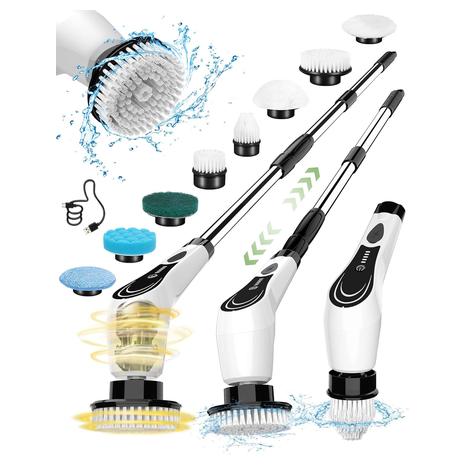 Cordless Electric Spin Scrubber with 8 Brush Heads