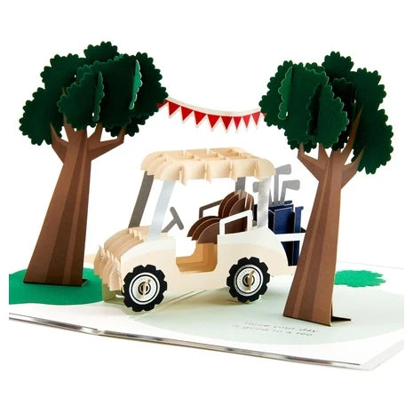 Hallmark 3D Golf Cart Pop-Up Birthday Card