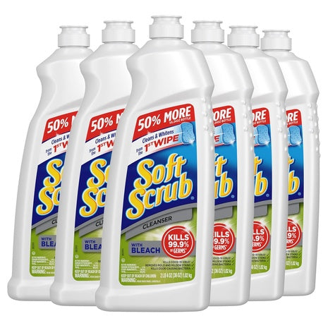 6 Bottles Soft Scrub Cleaner with Bleach