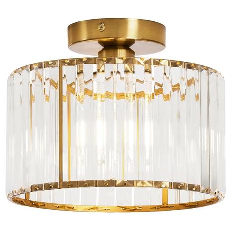 Modern Gold Small Ceiling Light w/ Frosted Glass