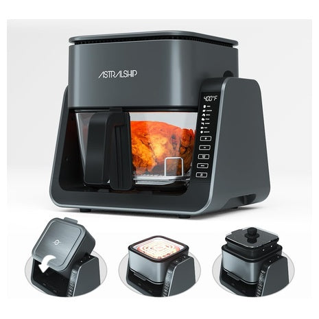 2-in-1 Glass Air Fryer & Grill Combo