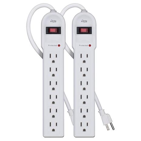 2-Pack 6-Outlet Surge Protectors