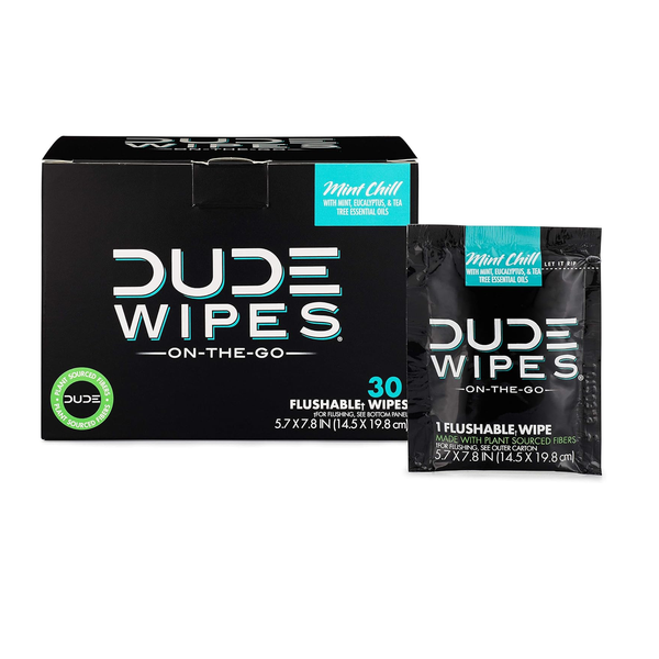 30 Packs Extra Large Travel Flushable Dude Wipes
