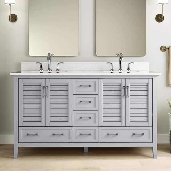 Double Sink Bath Vanity with Engineered Stone Top