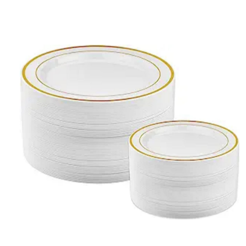 50-pc Plastic Gold Plates