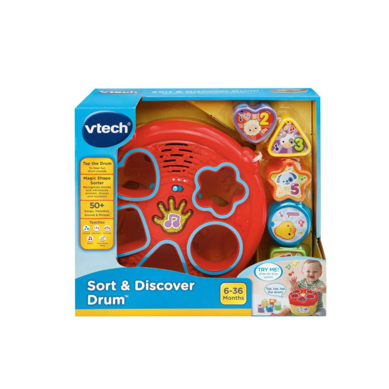 VTech, Sort and Discover Drum, Interactive Learning Toy, Baby Drum