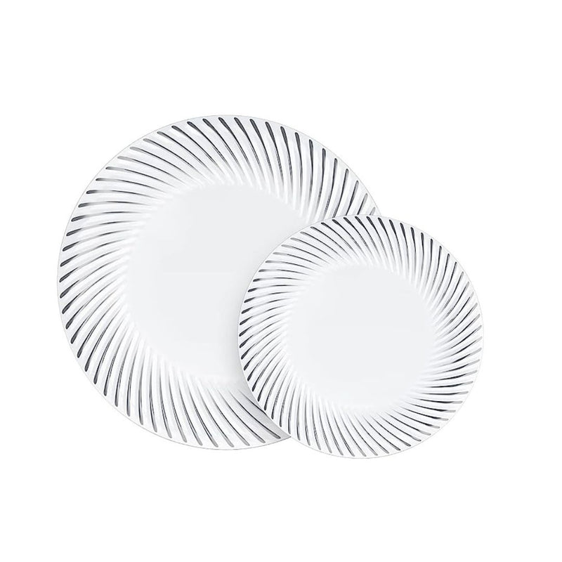 50pcs Silver Plastic Plates