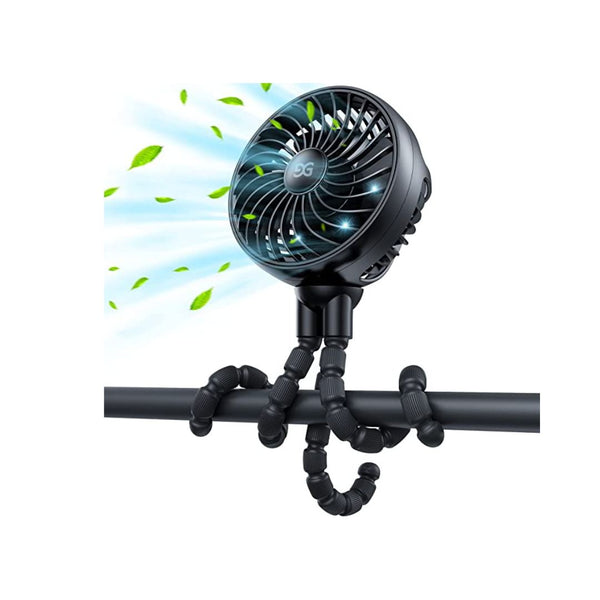 Stroller Fan With Flexible Tripod Clip And Rechargeable Battery