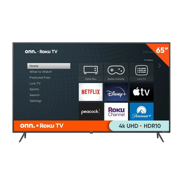 onn. 65-Inch Class 4K UHD (2160P) LED Roku Smart TV