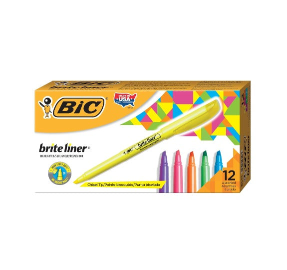 12-Count BIC Brite Liner Highlighters