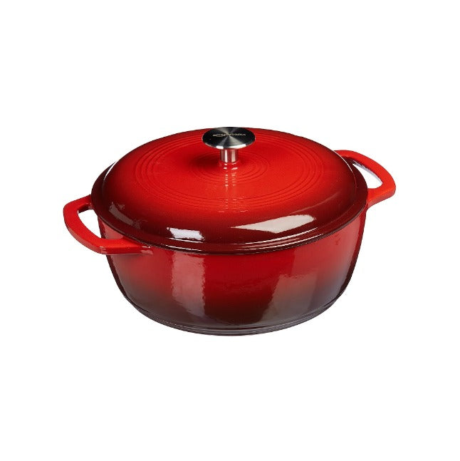 Amazon Basics Enameled Cast Iron Covered Round Dutch Oven, 6Quart