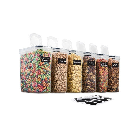 6 Pack Airtight Cereal & Dry Food Storage Container