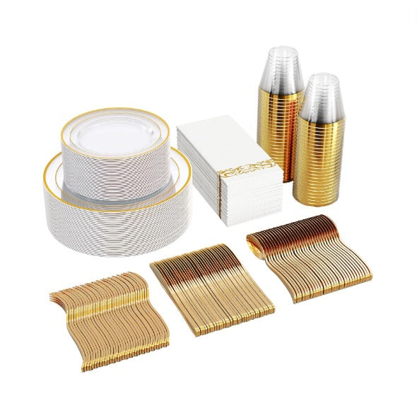 350pcs Plastic Dinnerware Set