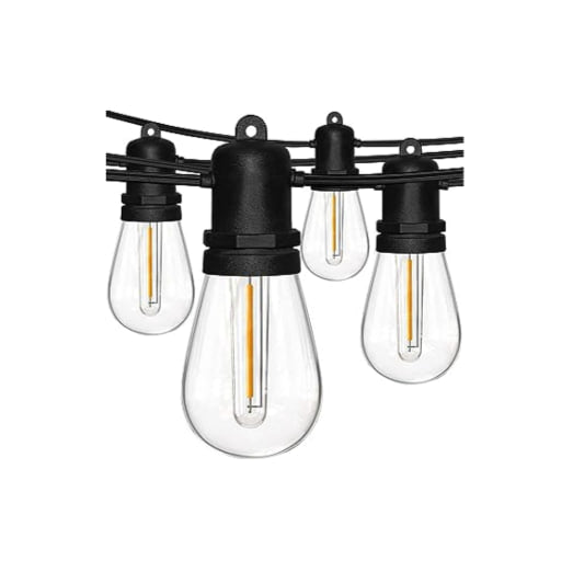 48Ft LED Outdoor String Lights with 16 Shatterproof LED Bulbs