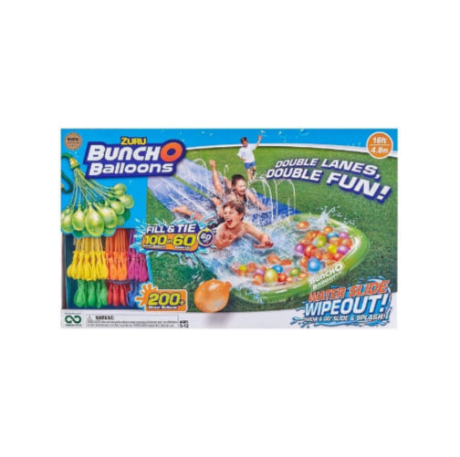 Bunch O Balloons Water Slide Wipeout 2 Lane + 5 Balloon Bunches