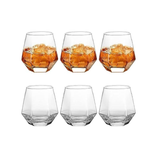 6 Pack of Clear Glass Cups