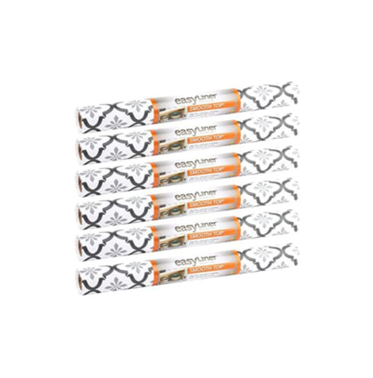 6 Rolls Of Smooth Top EasyLiner Non Slip Shelf Liner