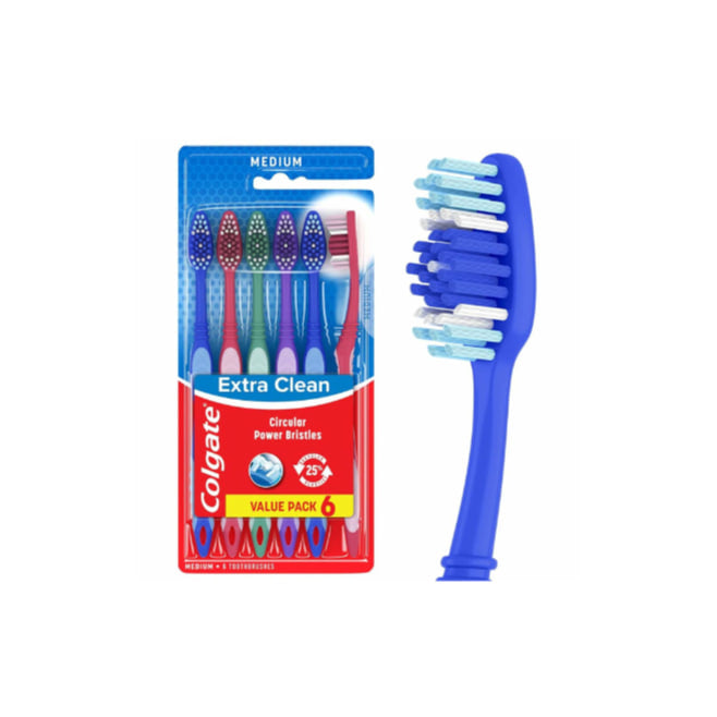 3 Packs of 6 Colgate Extra Clean Toothbrushes