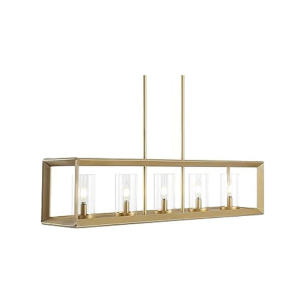 JONATHAN 38.5-Inch Linear 5-Light Metal/Glass LED Pendant