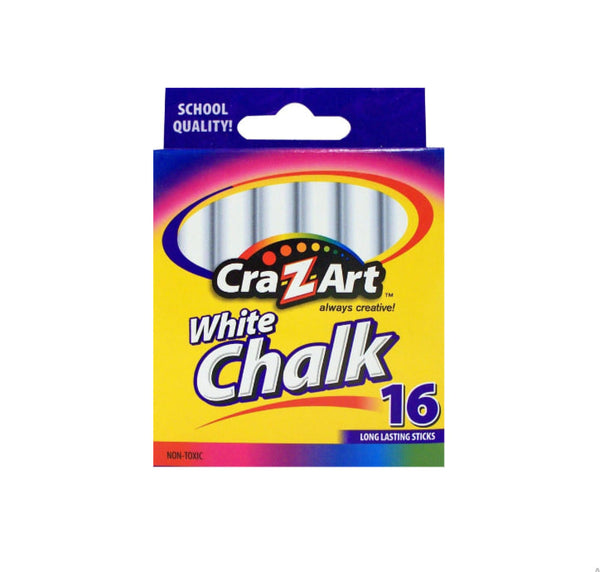 Pack Of 16 Pieces Cra-Z-Art Classroom Chalk, White,