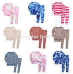 Aduoke Vaenait Pigiama Manica Lunga Per Bambini, 2 Pezzi In Morbido Modal, Set Completo Per Neonati, Colore Rosso JM