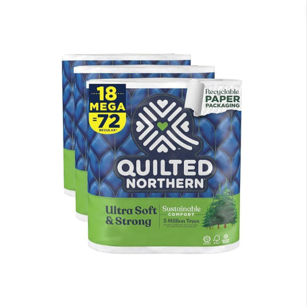 36 Mega (144 Regular) Rolls Of Quilted Northern Ultra Soft & Strong Toilet Paper