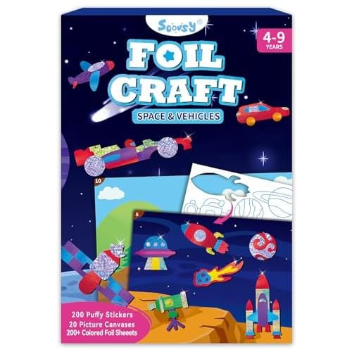 Space Vehicles Foil Art Fun Kit for Kids