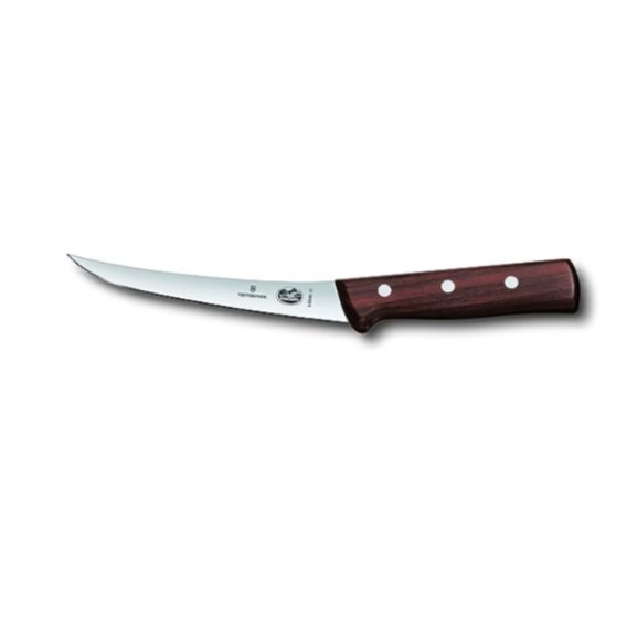 Victorinox 6-Inch Curved Rosewood Boning Knife with Semi-Stiff Blade