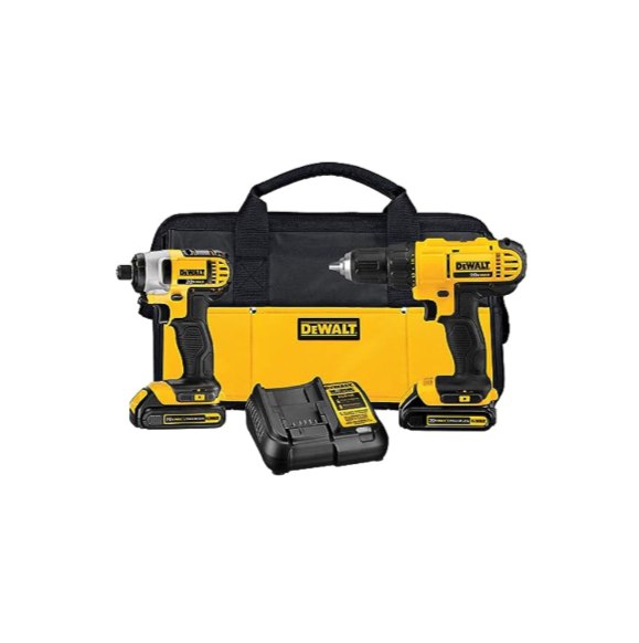 DEWALT 20V MAX Cordless Drill and Impact Driver with 2 Batteries and Charger