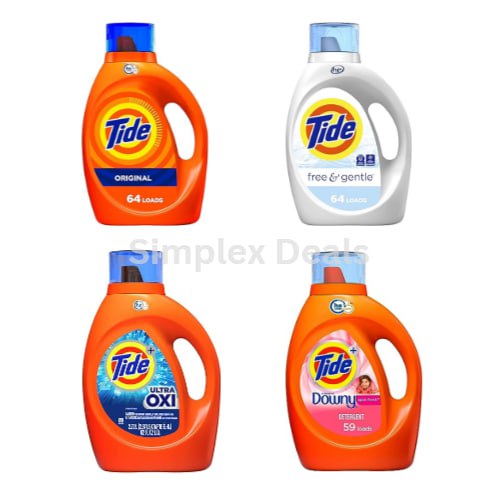 4-Count Tide Original, Ultra Oxi, Downy, or Free & Gentle