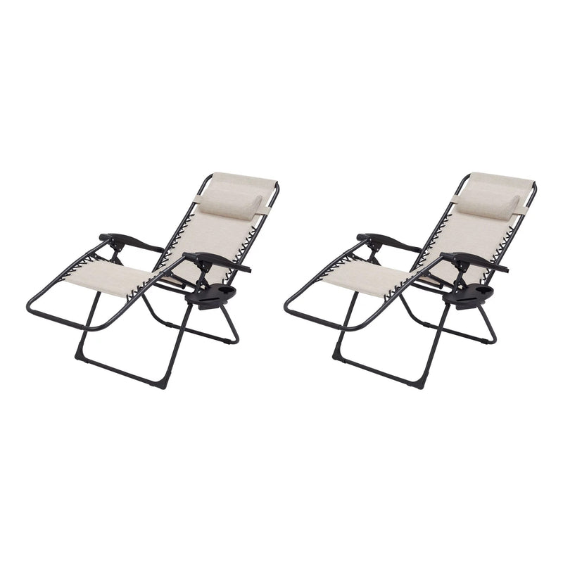 2-Pack Mainstays Outdoor Zero Gravity Chair Lounger