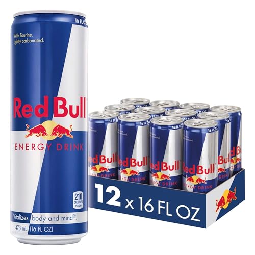 12 Cans Of Red Bull Original Or Sugar Free, 16oz Cans