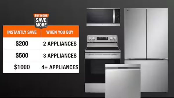 Buy 4 Appliances & Get $1,000 Off! Dishwasher, Refrigerator, Freezer & Microwave for $379