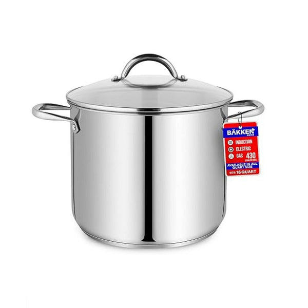 20 Qt Stainless Steel Stockpot w/Tempered Glass Lid