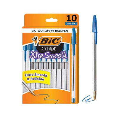 10-Count BIC Cristal Xtra Smooth Ballpoint Pen