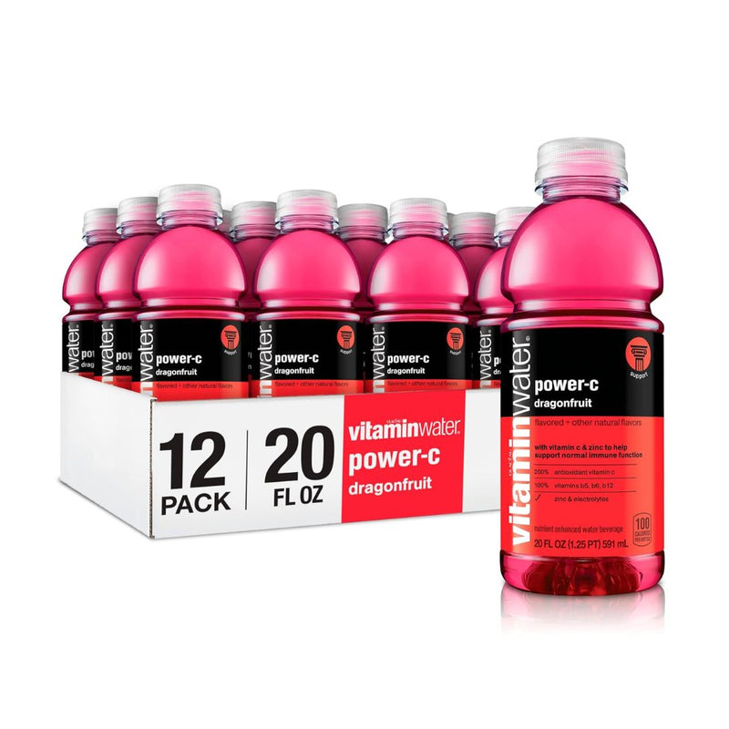 12-Pack Vitamin Water Power-C Electrolyte Enhanced Water W/Vitamins, Dragonfruit