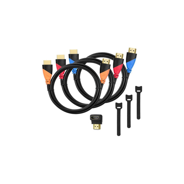 3 High-Speed 6ft Gold Plated HDMI Cables
