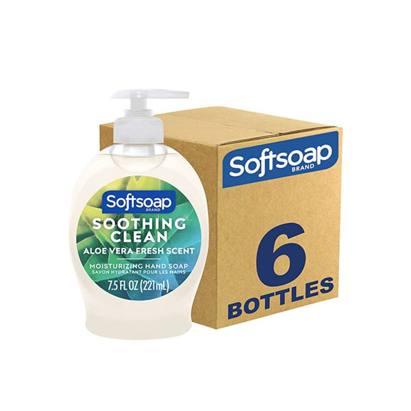 6 Bottles of Softsoap Moisturizing Liquid Hand Soap, Aloe Vera (7.5 Fl Oz Bottles)