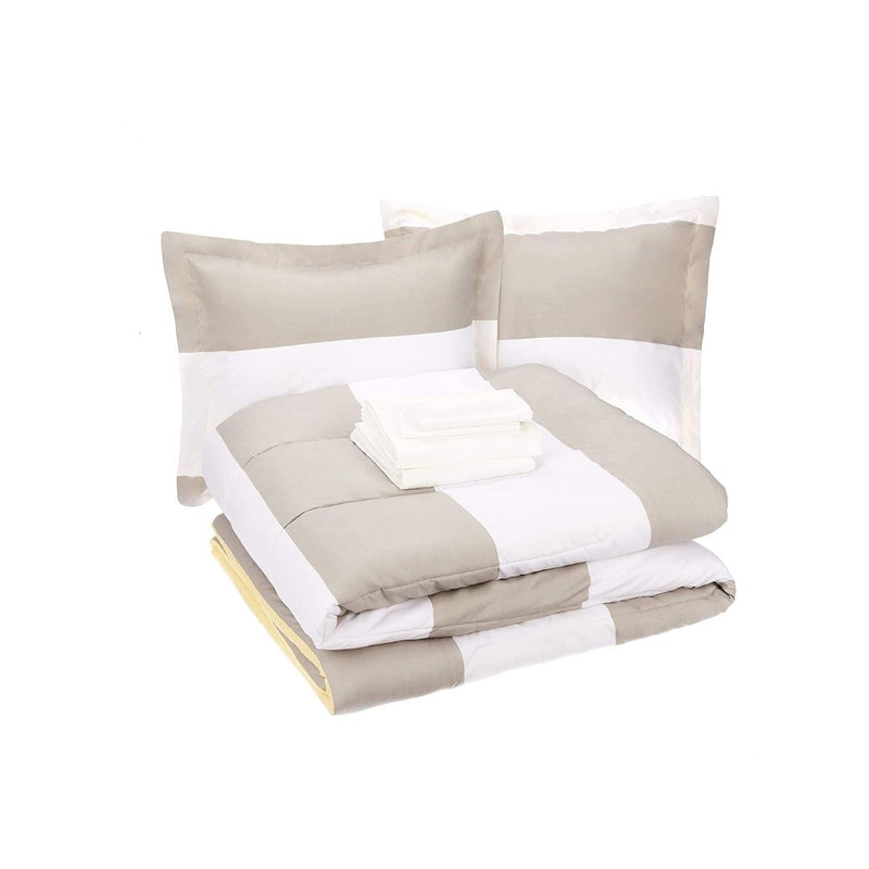 7-Piece Lightweight Microfiber Bed-In-A-Bag Comforter Bedding Set