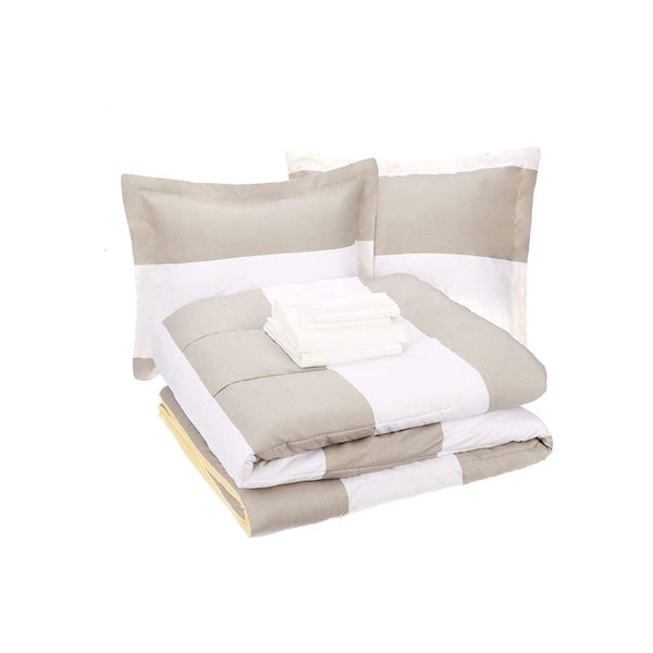 7-Piece Lightweight Microfiber Bed-In-A-Bag Comforter Bedding Set