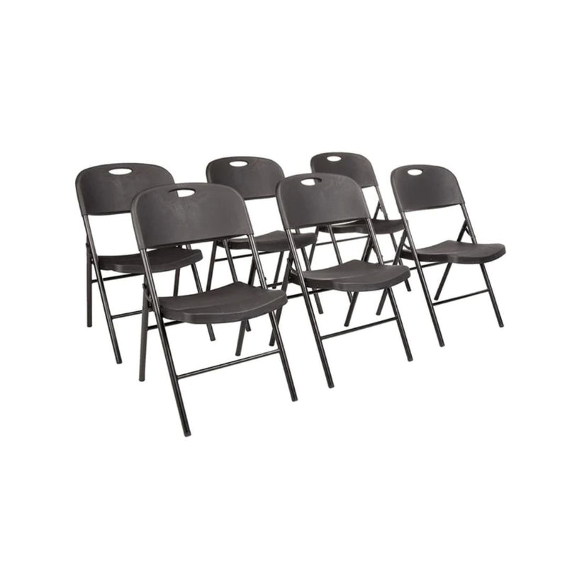 6 Amazon Basics Folding Plastic Chair with 350-Pound Capacity
