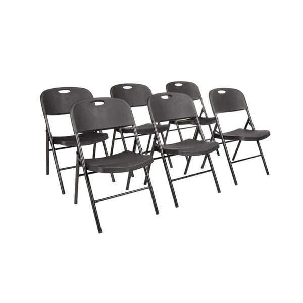 6 Amazon Basics Folding Plastic Chair with 350-Pound Capacity