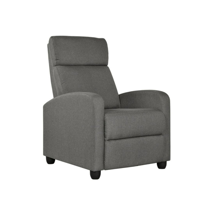 Easyfashion Fabric Push Back Theater Recliner Chair with Footrest (3 C