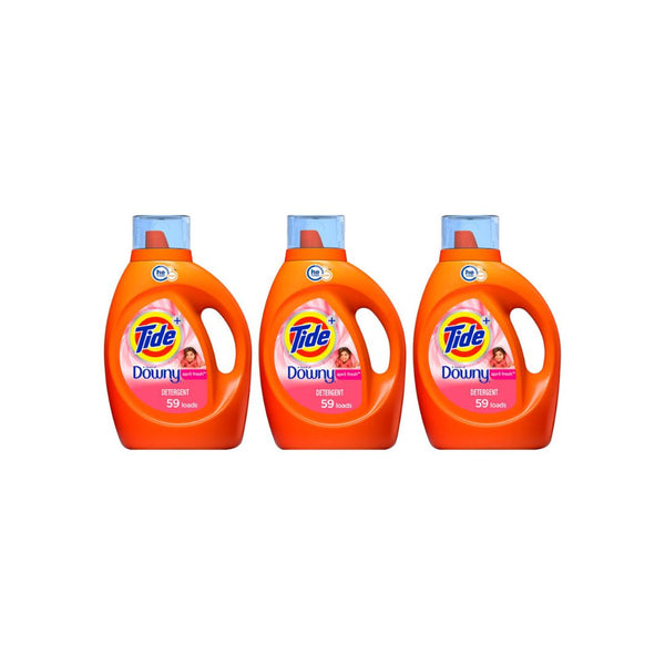 3 Bottles of Tide with Downy Laundry Detergent Liquid Soap (HE)